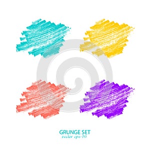 Set of grunge colorful stripes .Brush strokes vector.Textured labels, long banners.Design elements.